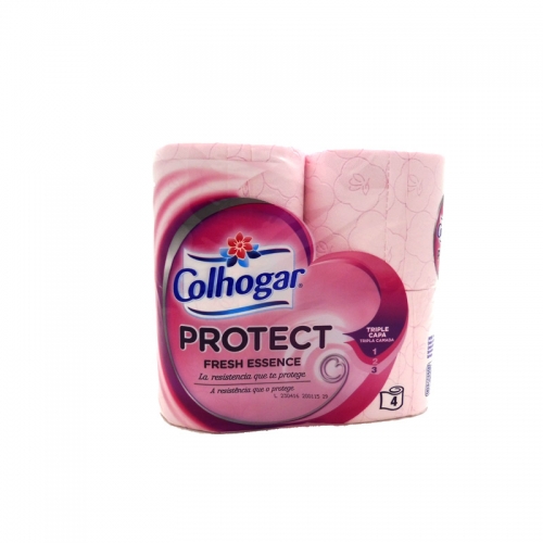 Papel higiénico COLHOGAR PROTECT, paquete 4 rollos
